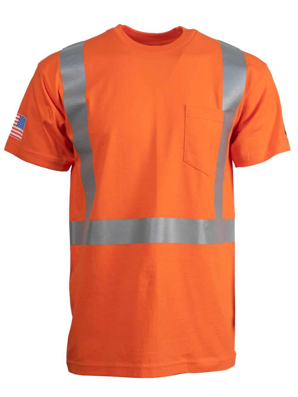 Bright Orange Safety Pocket Shirt -Frontside