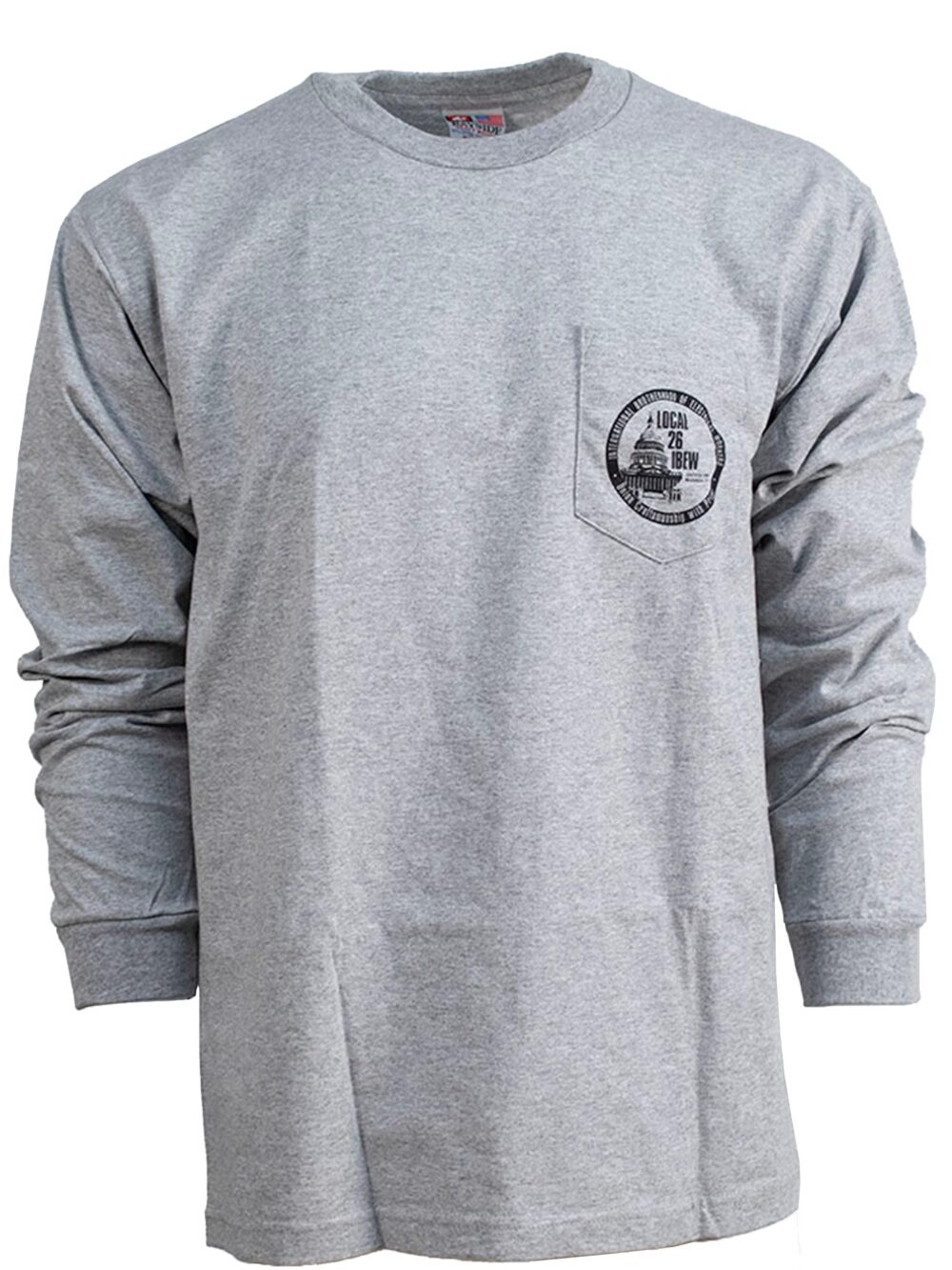 Long Sleeve Pocket Shirt (Athletic Gray) - Frontside