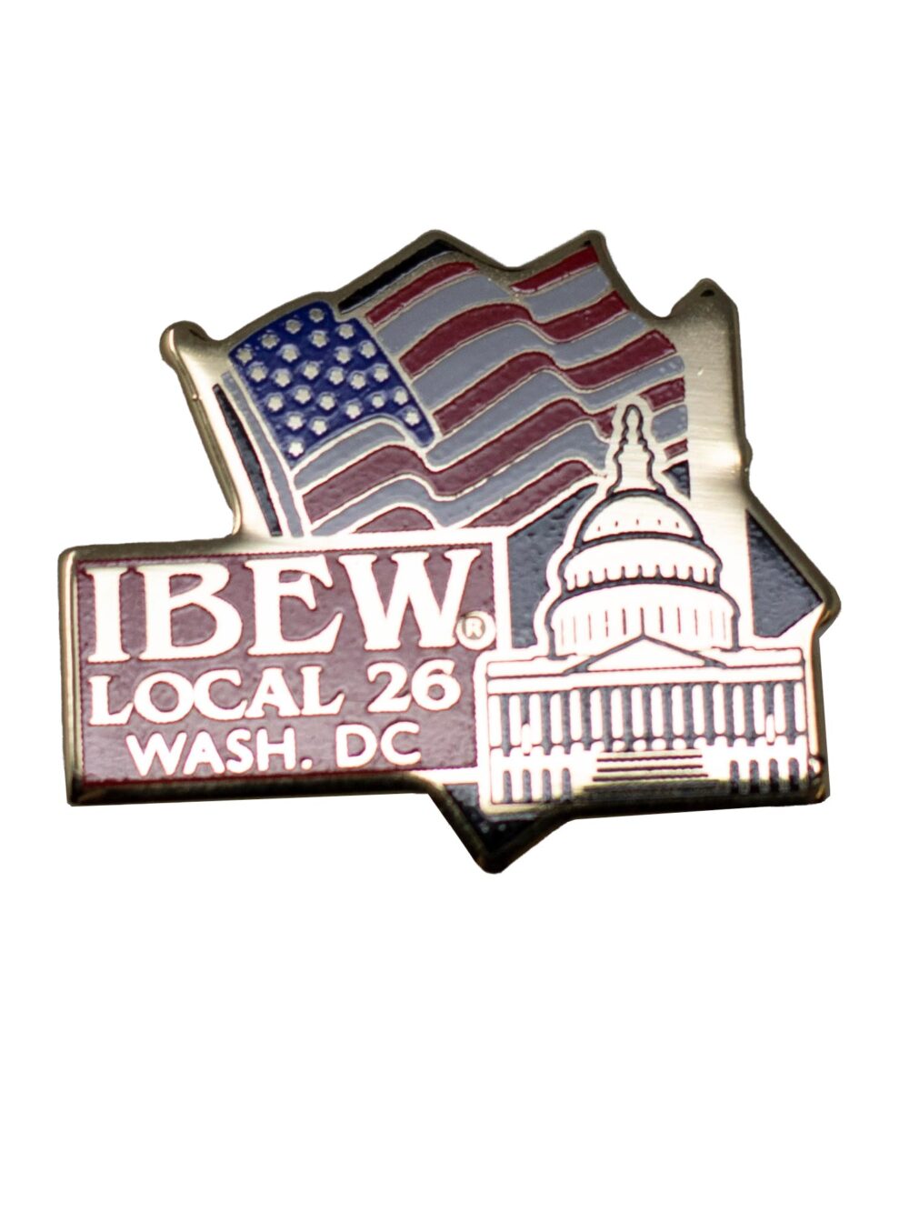 American Flag With Capitol Building Lapel Pin