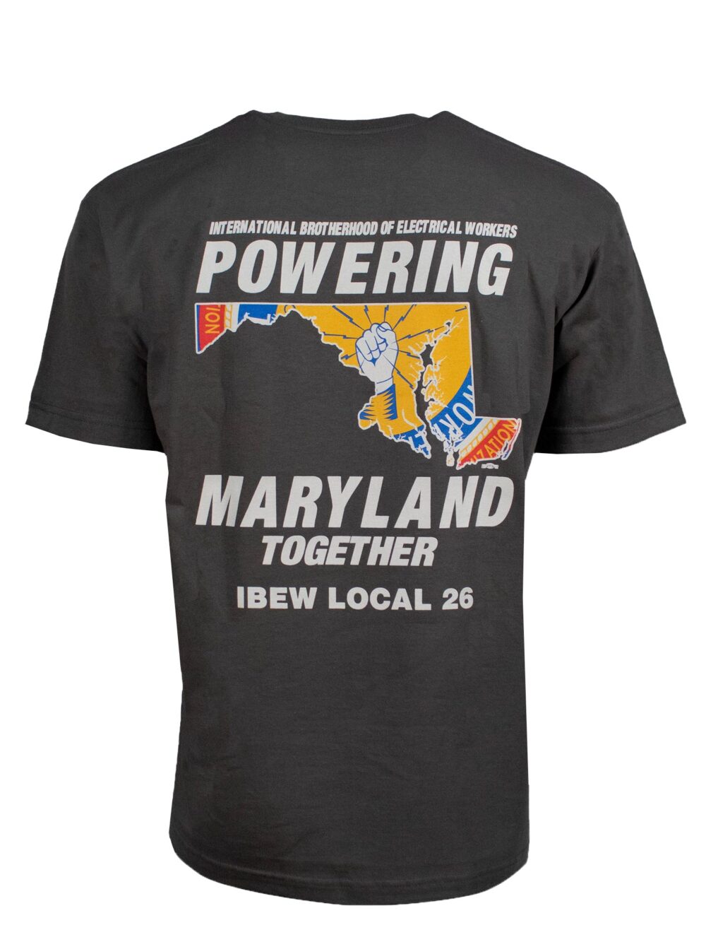 Powering Maryland T-Shirt - Charcoal - Backside